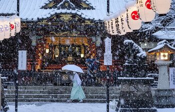 Snowfall disrupted transport links in Japan