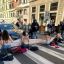 Naked eco-activists blocked traffic in the center of Rome